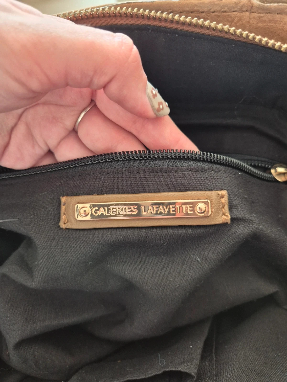 Sac à main Galerie Lafayette brun beige – photo 6